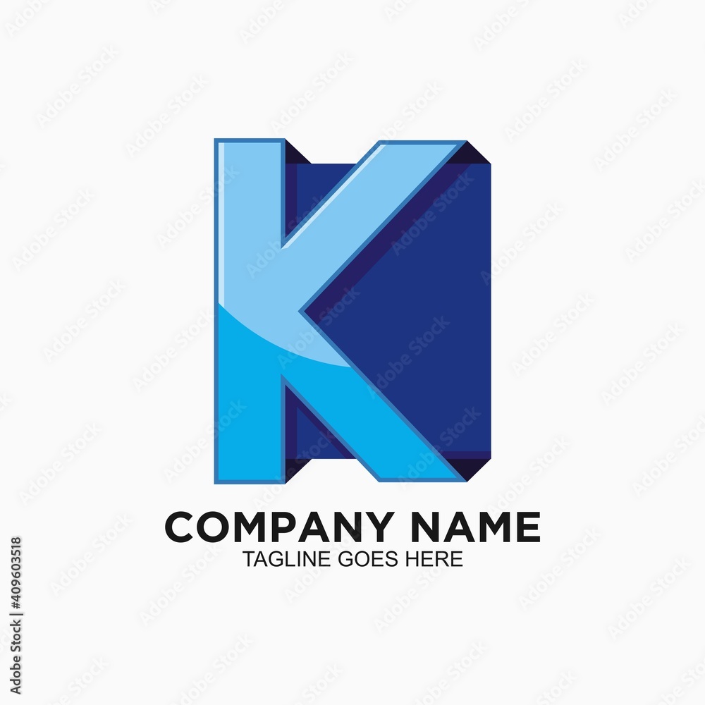 K initial logo 3D concept for business company K initial logo 3D concept for business company