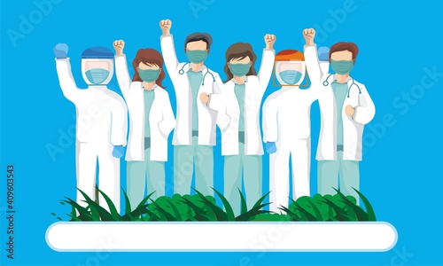 Medical personnel and doctors vector design illustration