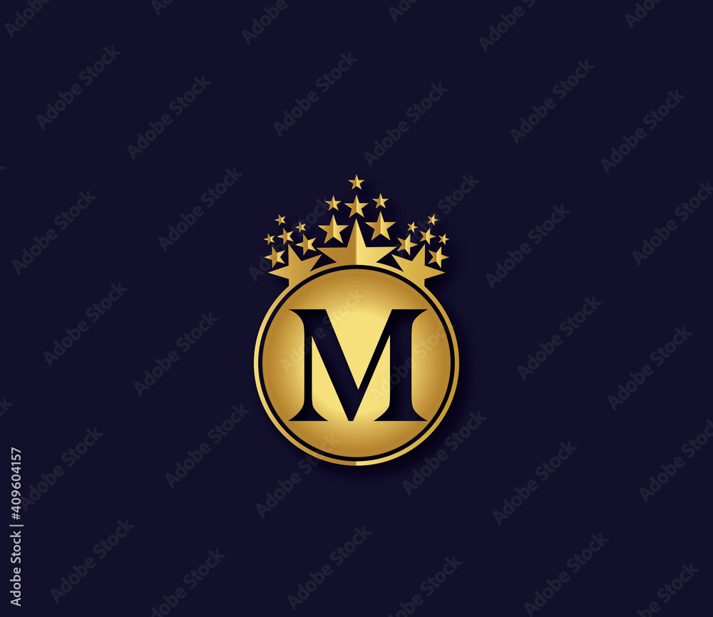 M Letter Crown Golden Colors Logo Design Concept M Letter Crown Golden Colors Logo Design Concept