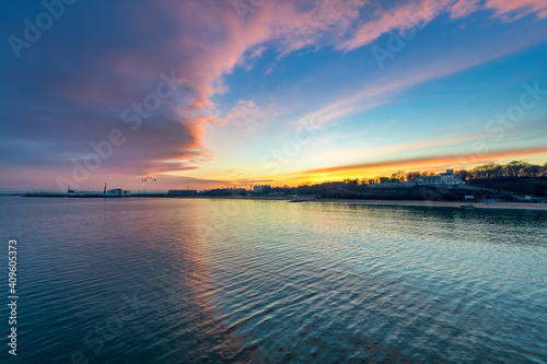 sunset over the sea