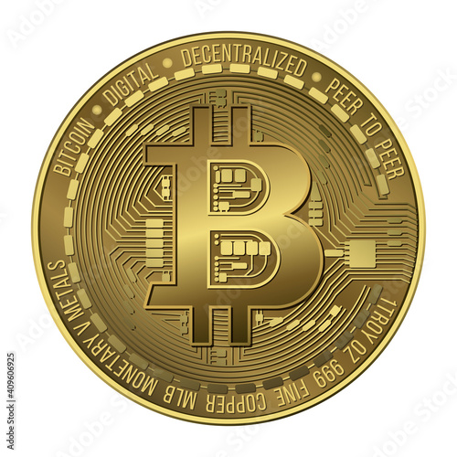 Bitcoin. Electronics finance money symbol