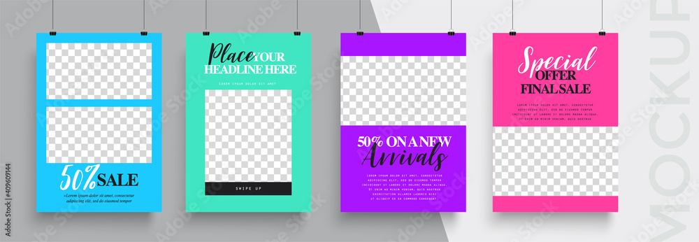 Big sale poster template. Can be used for poster, brochure, magazine, app, card, book, flyer, banner, anniversary. 