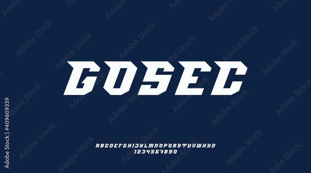 Obraz premium Modern sporty font, suitable for logo, logotype, monogram, flyer, poster