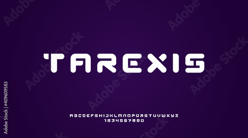 Bold modern and futuristic stencil font, suitable for logo, logotype, monogram, flyer, poster