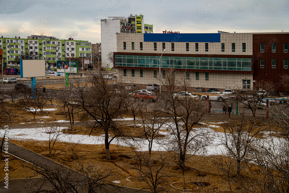 Fototapeta premium Актау в январе. Виды города
