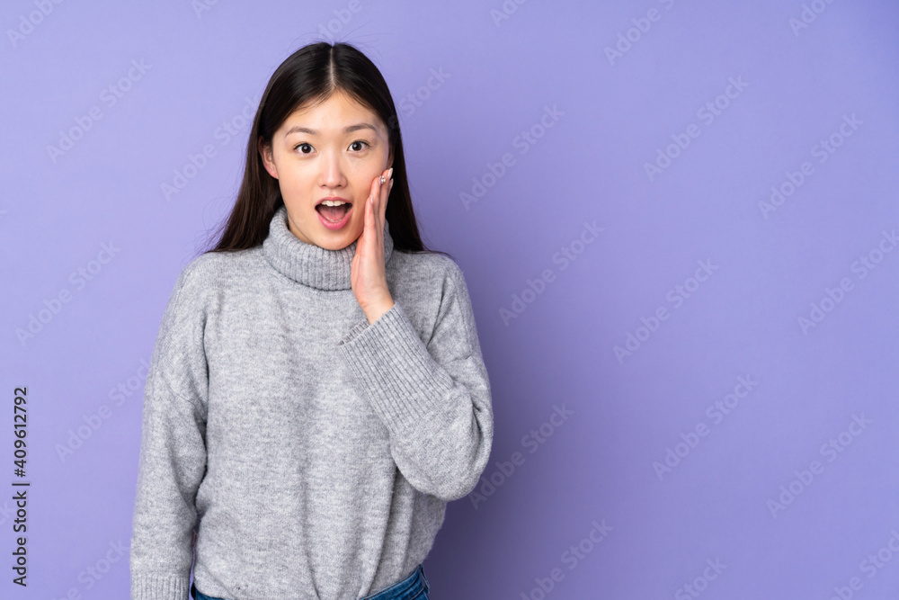 Young asian woman over isolated background with surprise and shocked facial expression Young asian woman over isolated background with surprise and shocked facial expression