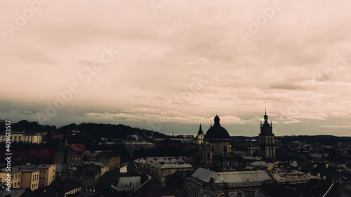 Wallpaper Mural Aerial view of a drone flying over the building. Torontodigital.ca