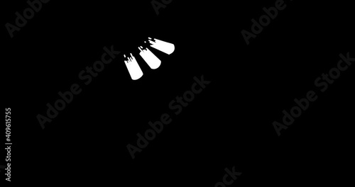 Set of Accent and Underline Elements. White Highlight Elements, Hand drawn circles, frames, dividers, arrows, dots, underlines, dots, curves. Doodle loop animation with Alpha channel.