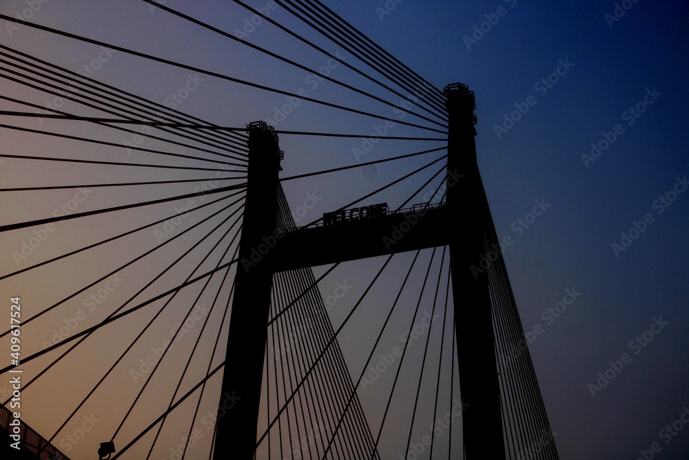 Naklejka premium Second Hooghly Bridge Vidyasagar Setu Kolkata West Bengal