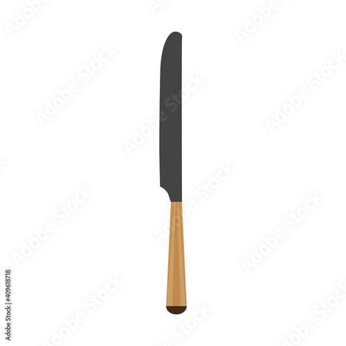Kitchen knife vector illustration cooking food icon symbol. Knife equipment restaurant chef isolated white. Cut metal steel tool sign. Handle appliance blade element icon