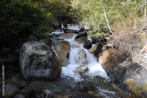 Waterfall in the mountains.