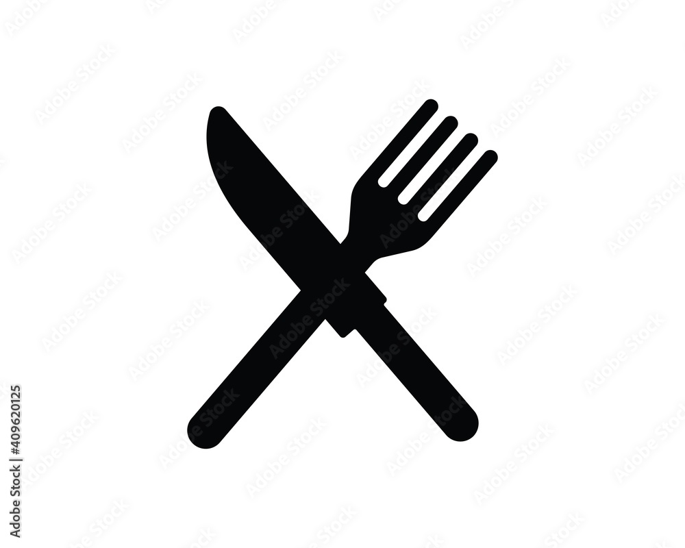 Fork and knife icon. Simple flat vector illustration isolated on white background. Fork and knife icon. Simple flat vector illustration isolated on white background.