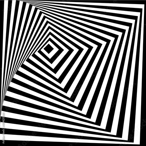 pattern of black and white lines. Optical illusion. Vector illustration. As background, pictures, wallpapers