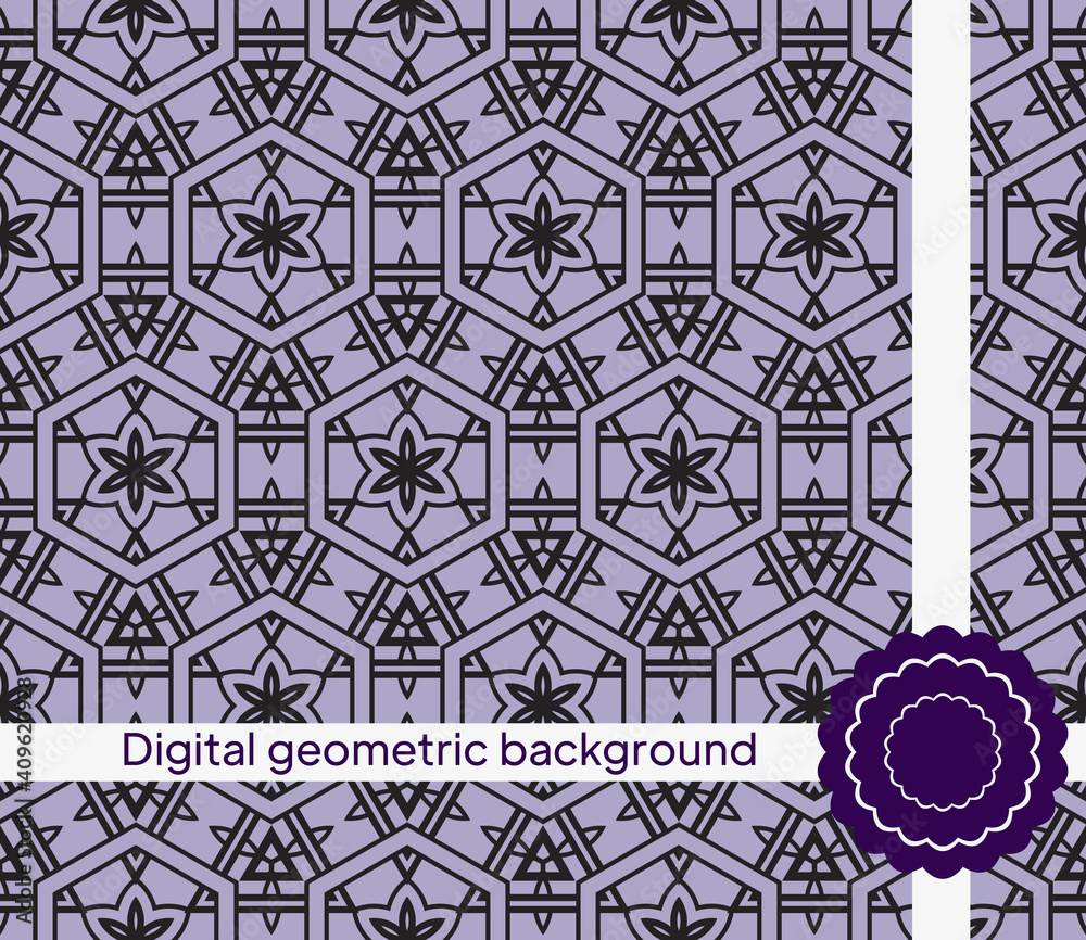 Obraz premium mirror seamless pattern with abstract floral and leave style. Repeating sample figure and line. For modern interiors design, wallpaper, textile industry. Vector illustration