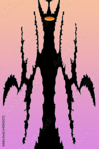 Mole e figura astratta aliena mostruosa