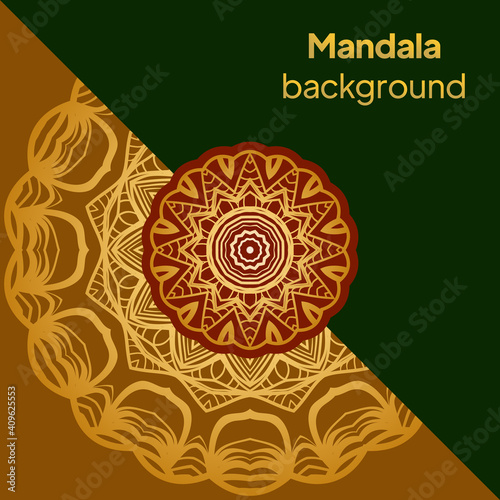 Vector Beautiful Contour Flower Mandala. Vector illustration