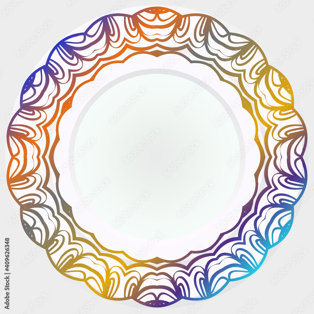 Digital drawing. Floral. round rosette. Oriental. Book Page. Vector. Digital drawing. Floral. round rosette. Oriental. Book Page. Vector.