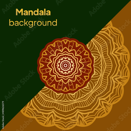 Ornamental floral business cards or invitation with mandala. Vector illustration