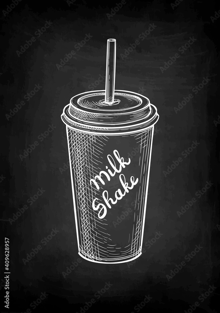 Chalk sketch of milkshake. Chalk sketch of milkshake.