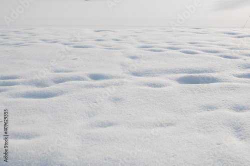 White fresh snow texture detail background © Bea