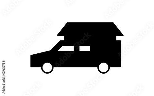 白黒の葬儀アイコン、霊柩車