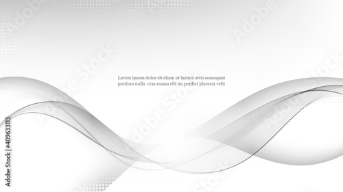 Futuristic abstract background with smooth swoosh line modern gray layout © lesikvit