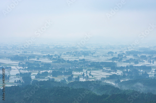 春霞の仙北平野