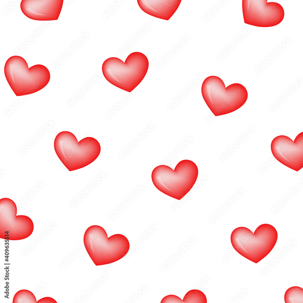 color vector simple illustration of hearts simple pattern on white