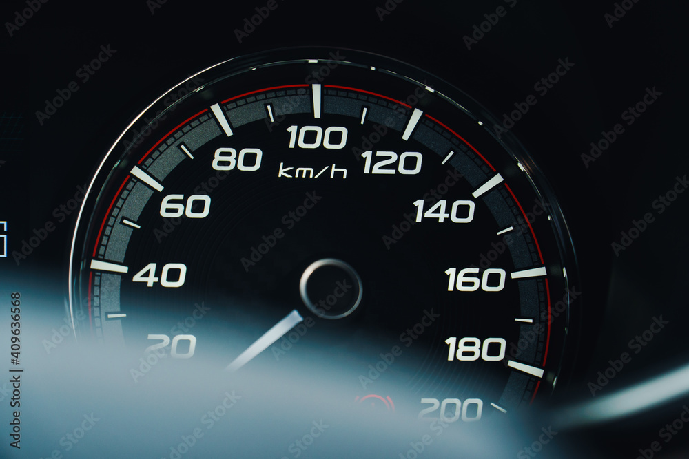 Modern car instrument panel dashboard - car speedometer for speed.