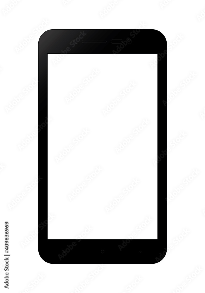 Black Mobile Smartphone With White Screen Template Vector Black Mobile Smartphone With White Screen Template Vector