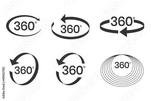 360 Degree View Vector Icons set