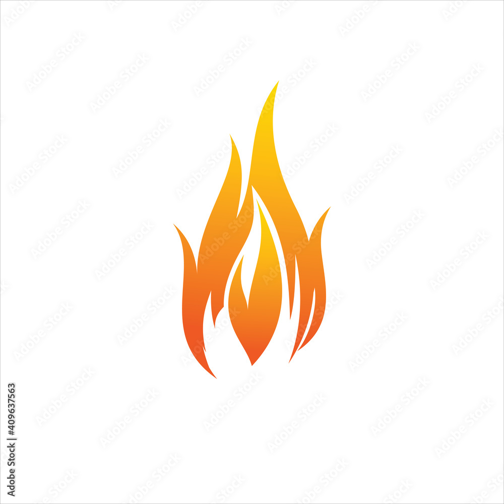 fire vector illustration of isolated fire sign - fire icon in flat style