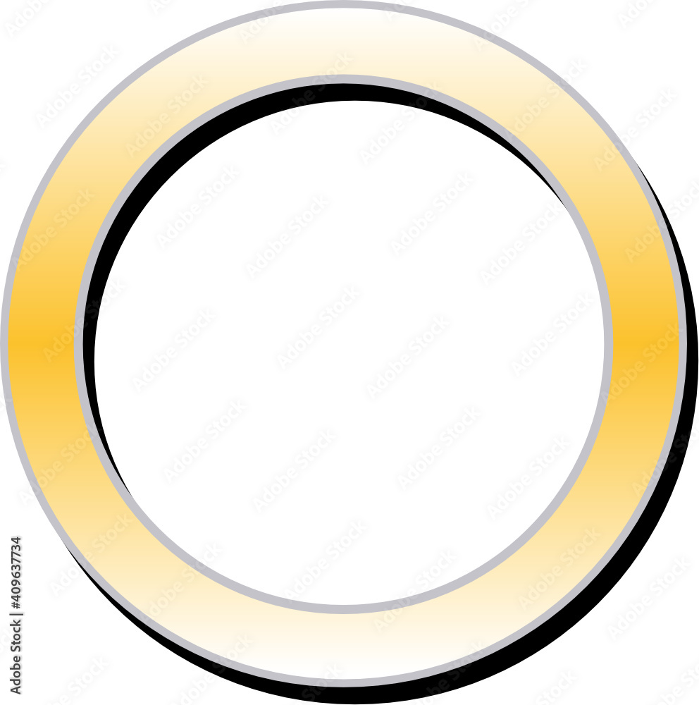 Metallic Yellow 3D Circle Frame Metallic Yellow 3D Circle Frame