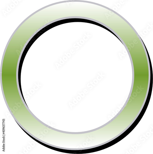 Metallic Green 3D Circle Frame