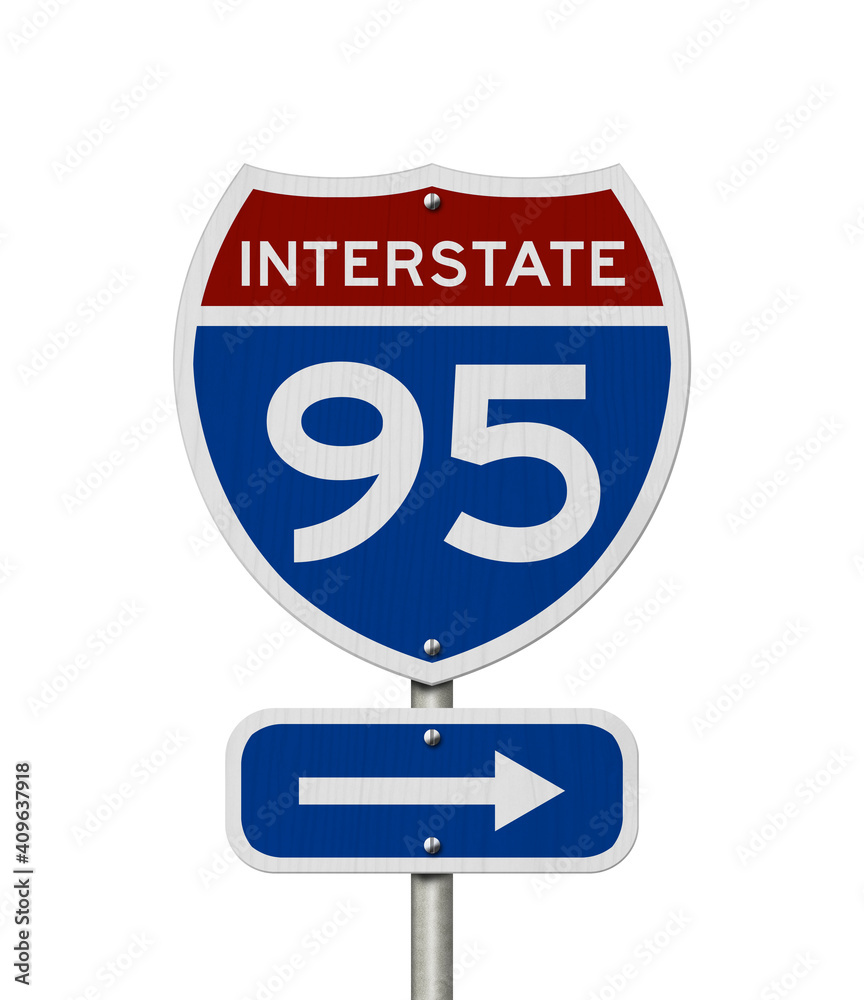 I-95 interstate USA highway road sign Stock Photo | Adobe Stock