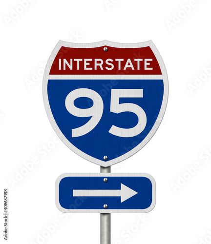 I-95 interstate USA highway road sign photo