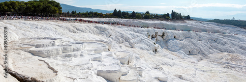 The Thermal Pools and Travertine Terraces of Pamukkale In Denizli Province, Turkey