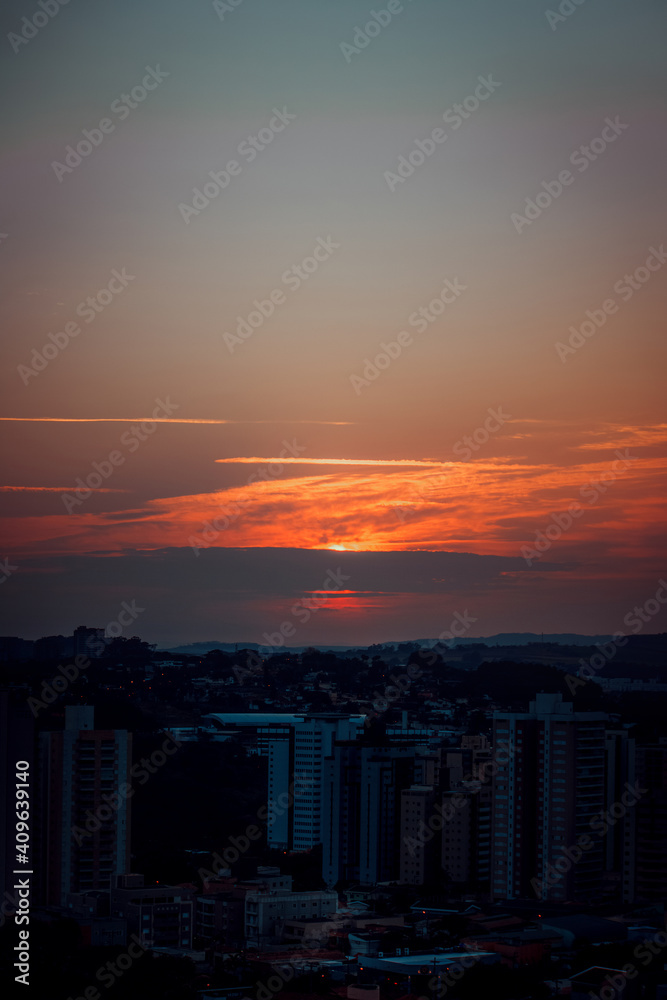 Dawn with clouds and reddish sky concept image Dawn with clouds and reddish sky concept image