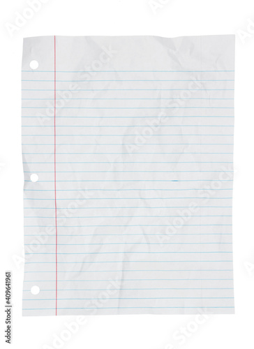 Retro lined school crumpled paper background