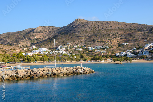 Alopronia port of Sikinos, beautiful small and secluded island in southern Cyclades. Greece photo