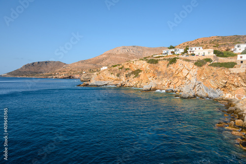 Fototapeta Naklejka Na Ścianę i Meble -  Coast of Sikinos, one of the most secluded Greek islands of the Cyclades. Greece