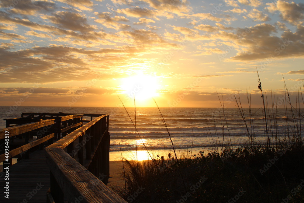 sunset on the pier