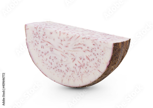 Taro isolated on white background.