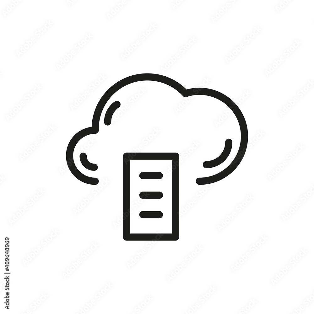 Cloud Service And Network Related Line Icon. Database And Online Storage Vector Illustration Cloud Service And Network Related Line Icon. Database And Online Storage Vector Illustration