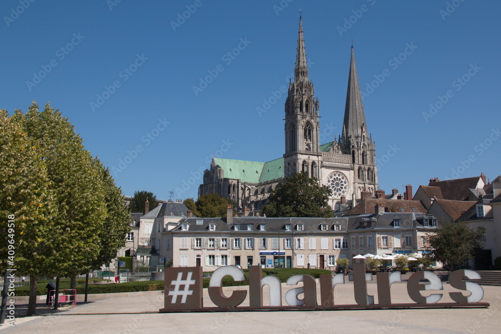 Fototapeta premium Cathedral Notre-Dame de Chartres in Chartres,France 