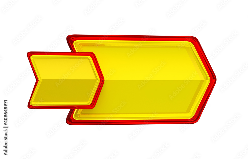 3d acrylic arrows in yellow and red. Arrows isolated on white background. 3D illustration. 3d acrylic arrows in yellow and red. Arrows isolated on white background. 3D illustration.