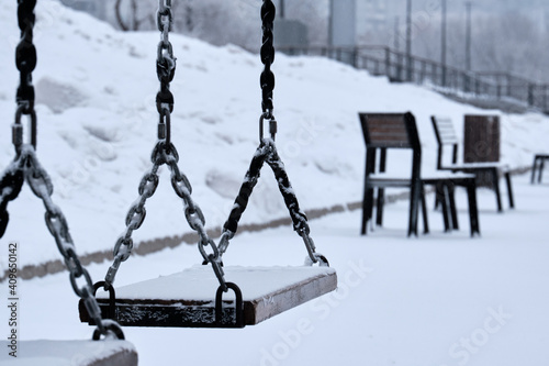 swing in the snow © Aleksei