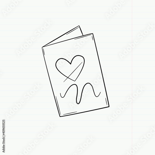 beautiful bright uncolor illustration on the theme of love photo