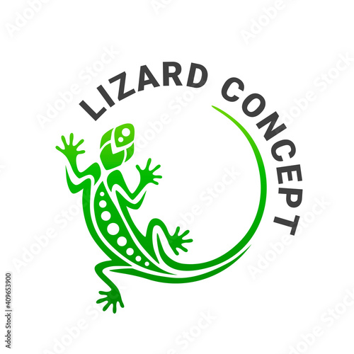 Gecko lizard logo graphic design concept. Editable element, can be used as logotype, icon, template in web and print	
