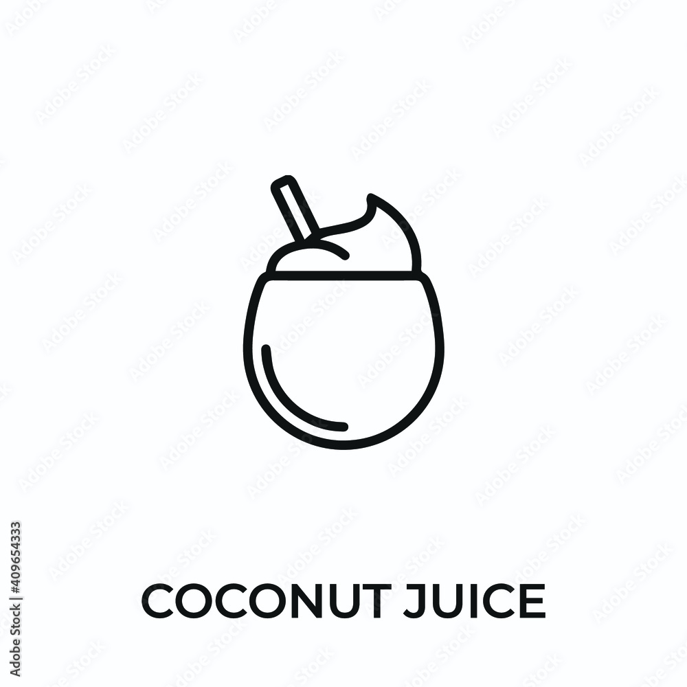 Obraz premium coconut juice icon vector. coconut juice sign symbol for modern design. Vector illustration 
